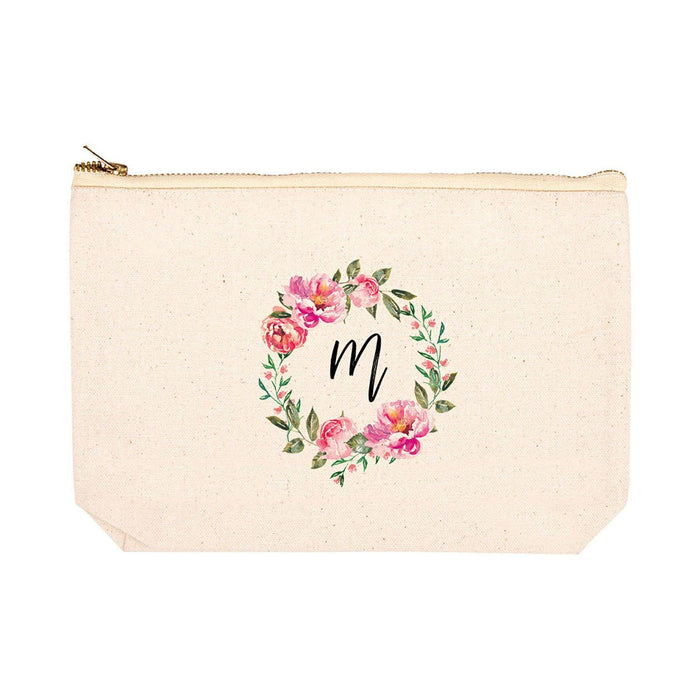 Custom Makeup Bags for Women Bridesmaid Proposal Gifts Canvas Cosmetic Bag with Zipper Makeup Pouch-Set of 1-Andaz Press-Monogrammed-