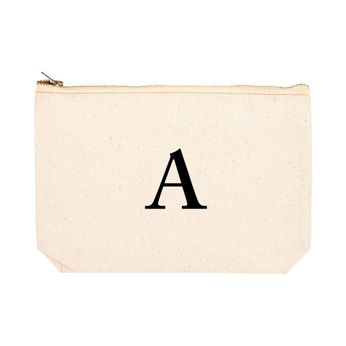 Custom Makeup Bags for Women Bridesmaid Proposal Gifts Canvas Cosmetic Bag with Zipper Makeup Pouch-Set of 1-Andaz Press-Monogrammed-