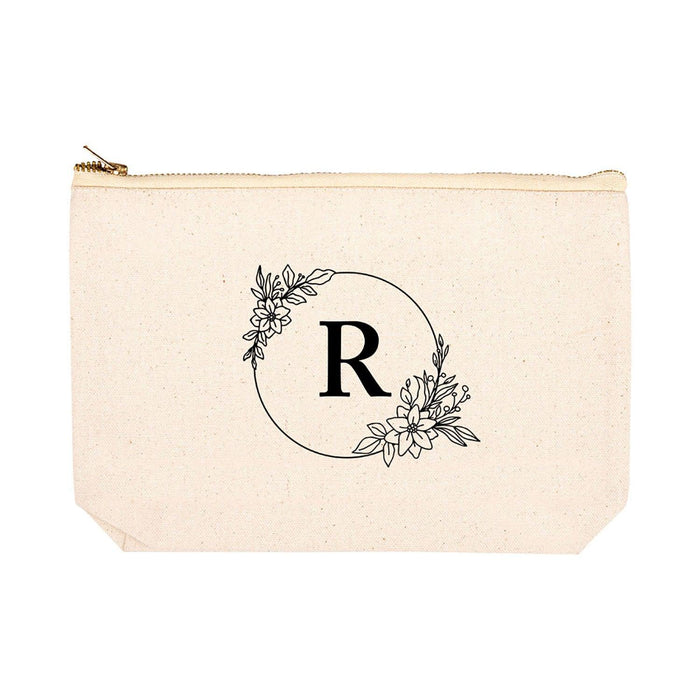 Custom Makeup Bags for Women Bridesmaid Proposal Gifts Canvas Cosmetic Bag with Zipper Makeup Pouch-Set of 1-Andaz Press-Monogrammed-