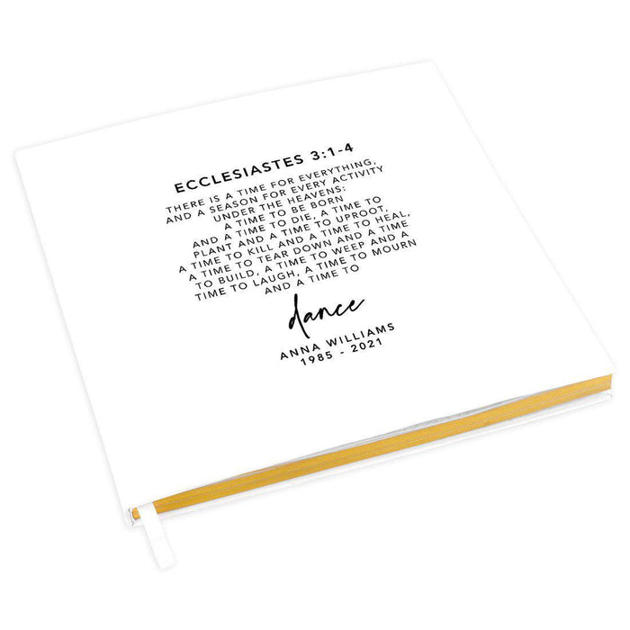 Custom Memorial Biblical Guestbook with Gold Accents, Bible Verse, Scrapbook, Photo Album-Set of 1-Andaz Press-Romans 6:4-