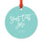 Custom Memorial Round Metal Christmas Ornament, There's a Little Bit of Heaven in Our Home-Set of 1-Andaz Press-Your Text Here-
