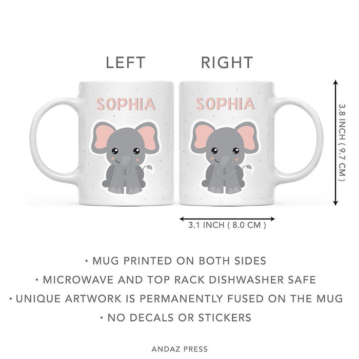 Custom Milk Hot Chocolate Kids Part 1 Coffee Mug-Set of 1-Andaz Press-Baby Elephant-