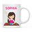 Custom Milk Hot Chocolate Kids Part 1 Coffee Mug-Set of 1-Andaz Press-Brown Haired School Girl-