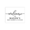 Custom Minimal Baby Shower Canvas Welcome Signs-Set of 1-Andaz Press-Minimal Black and White-