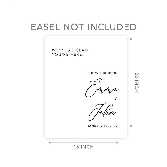 Custom Modern Canvas Wedding Guestbook Welcome Signs-Set of 1-Andaz Press-Minimalist Modern Monogram-