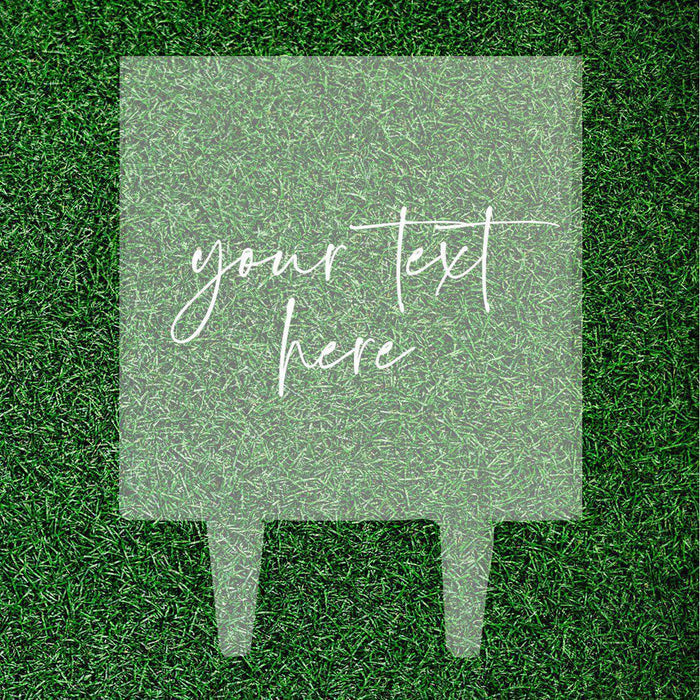 Custom Modern Square Acrylic Cake Topper Collection-Set of 1-Andaz Press-Modern Script Custom Name With Date-