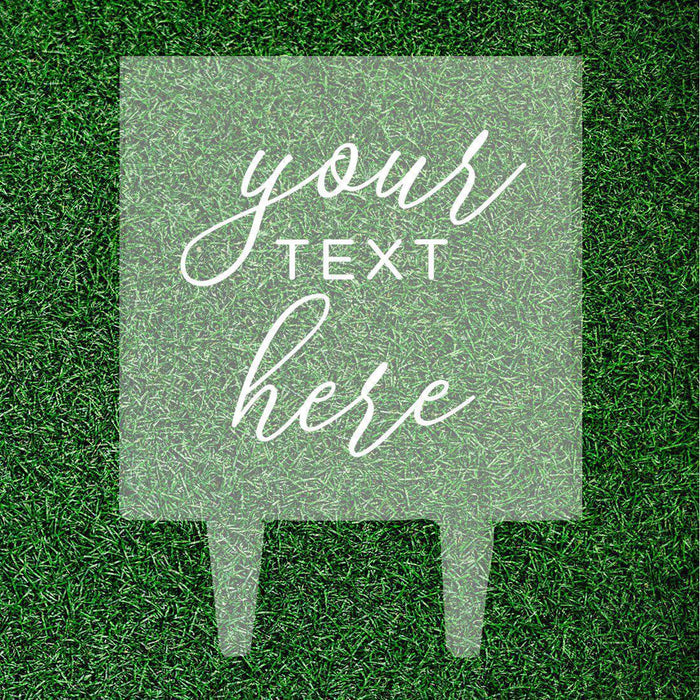 Custom Modern Square Acrylic Cake Topper Collection-Set of 1-Andaz Press-Modern Script Custom Name With Date-