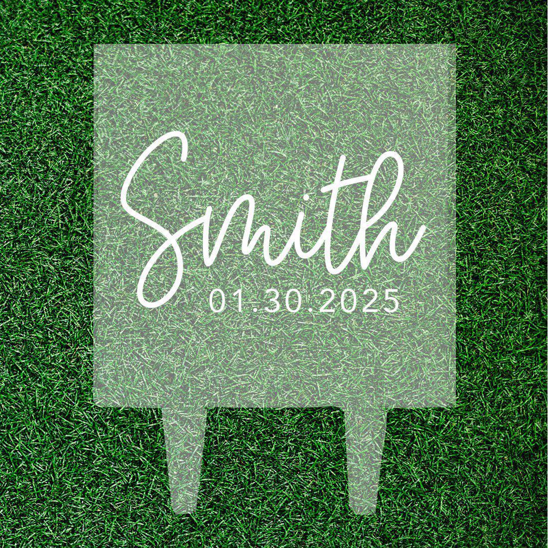 Modern Square Acrylic Wedding Cake Toppers