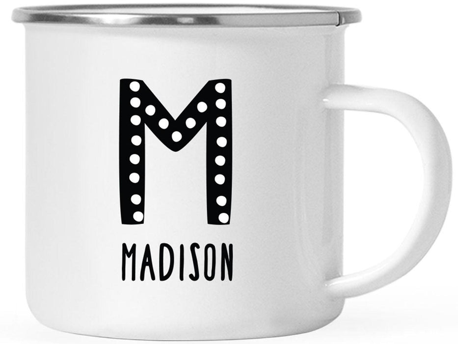 Custom Monogram Initial Campfire Coffee Mug Gifts Letters A-Z - 8 Designs-Set of 1-Andaz Press-Dinosaur Monogram-