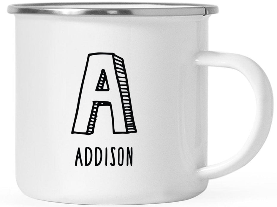 Custom Monogram Initial Campfire Coffee Mug Gifts Letters A-Z - 8 Designs-Set of 1-Andaz Press-Dinosaur Monogram-
