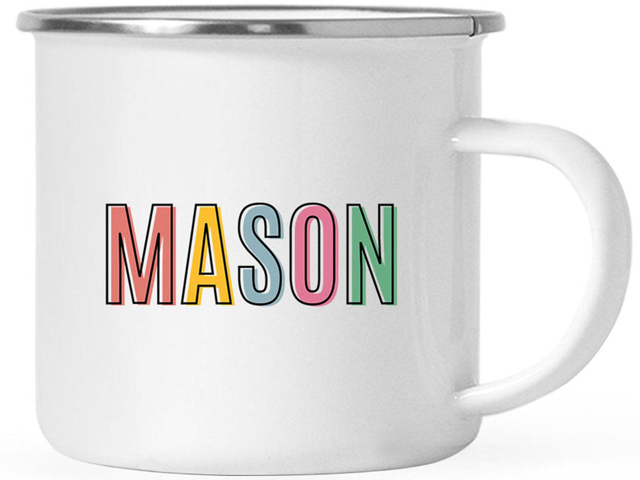 Custom Monogram Initial Campfire Coffee Mug Gifts Letters A-Z - 8 Designs-Set of 1-Andaz Press-Colorful Monogram-