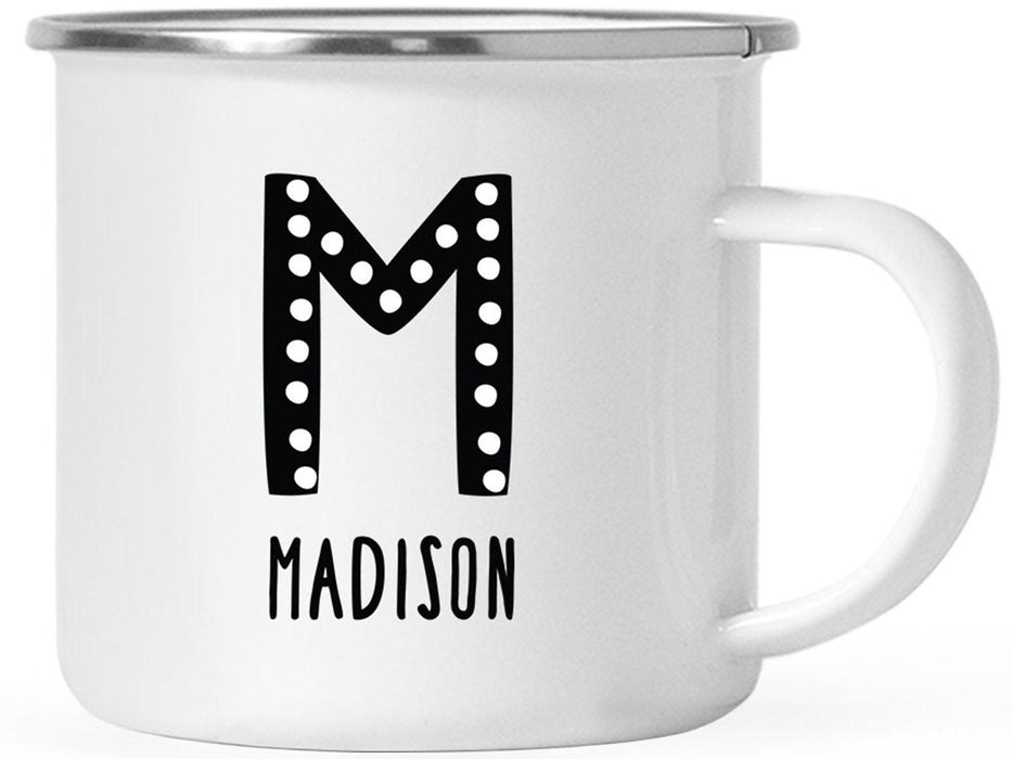 Custom Monogram Initial Campfire Coffee Mug Gifts Letters A-Z - 8 Designs-Set of 1-Andaz Press-Marquee Monogram-