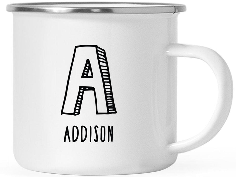 Custom Monogram Initial Campfire Coffee Mug Gifts Letters A-Z - 8 Designs-Set of 1-Andaz Press-Monogram-