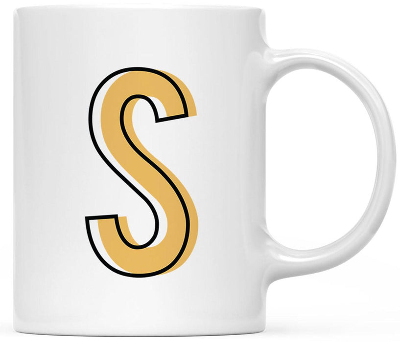 Custom Monogram Initial Coffee Mug Gift - 10 Designs-Set of 1-Andaz Press-Color Block-