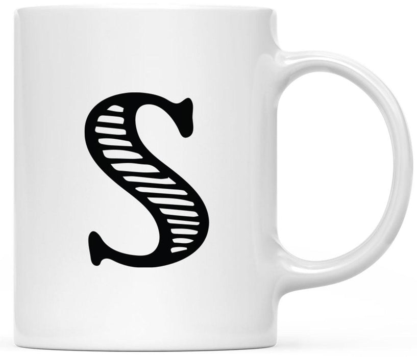 Custom Monogram Initial Coffee Mug Gift - 10 Designs-Set of 1-Andaz Press-Minimal Monogram-