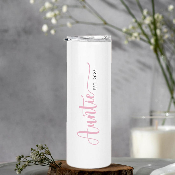 Custom Mother's Day Skinny Tumbler with Lid and Straw - Stainless Steel Insulated Tumbler-Set of 1-Andaz Press-Mama Bear with Kid's Names-