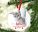Custom My First Christmas Cat Photo Ornament 20XX, 3.5" Round Metal Ornament, for Cat Lovers-Set of 1-Andaz Press-Candy Cane Striped First Christmas-