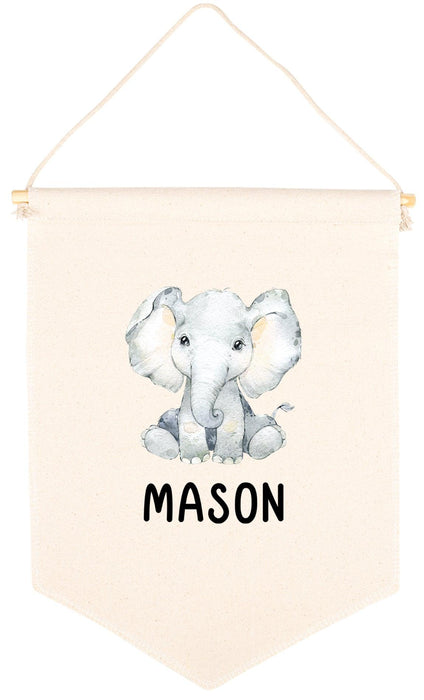 Custom Name Nursery Canvas Tapestry Wall Hanging Banner-Set of 1-Andaz Press-Custom Name Heart-
