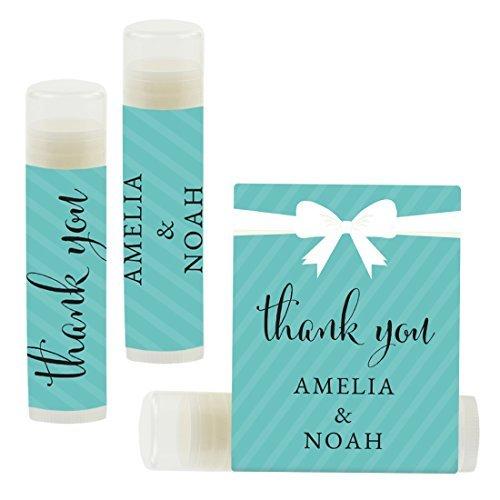 Custom Name Wedding Party Lip Balm Party Favors, Thank You, Bride & Groom-Set of 12-Andaz Press-Faux Gold Glitter Shimmer-