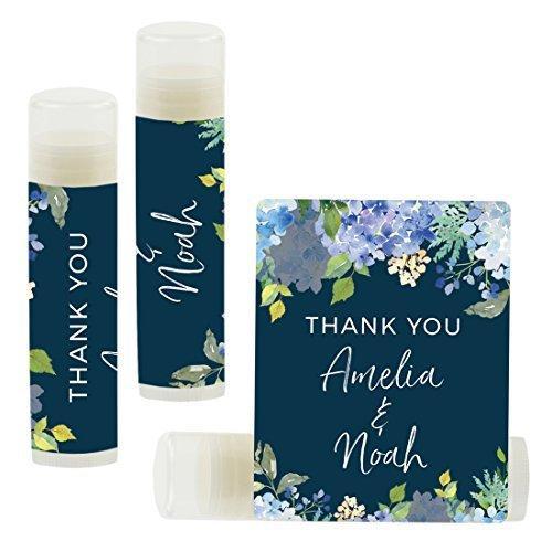 Custom Name Wedding Party Lip Balm Party Favors, Thank You, Bride & Groom-Set of 12-Andaz Press-Faux Gold Glitter Shimmer-