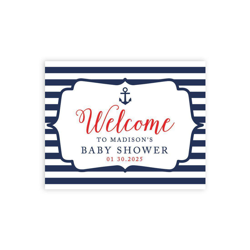 Custom Nautical Baby Shower Canvas Welcome Signs, Nautical Baby | Andaz Press