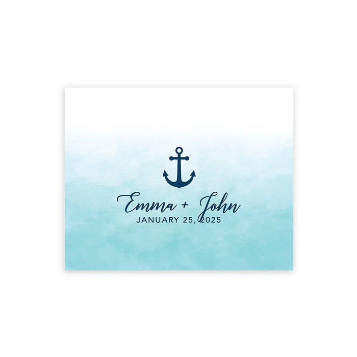 Custom Nautical Canvas Wedding Guestbook Welcome Signs-Set of 1-Andaz Press-Nautical Floral Anchor-
