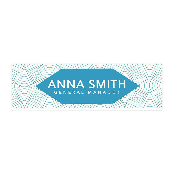 Custom Office Desk Name Plate, Personalized Acrylic Custom Name Title Plate for Home Design 1-Set of 1-Andaz Press-Blue Spirals-