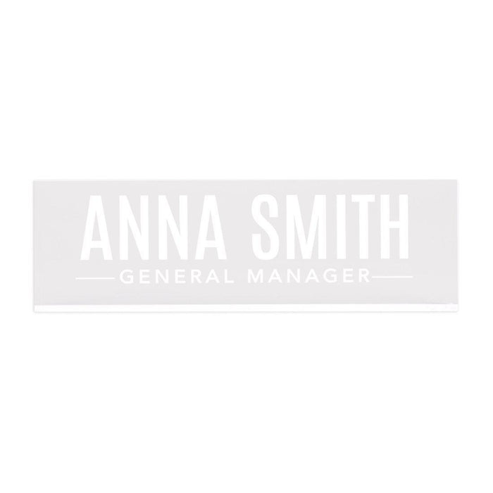 Custom Office Desk Name Plate, Personalized Acrylic Custom Name Title Plate for Home Design 1-Set of 1-Andaz Press-Bold Font-