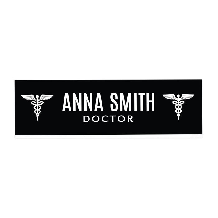 Custom Office Desk Name Plate, Personalized Acrylic Custom Name Title Plate for Home Design 1-Set of 1-Andaz Press-Health & Medical Logo-