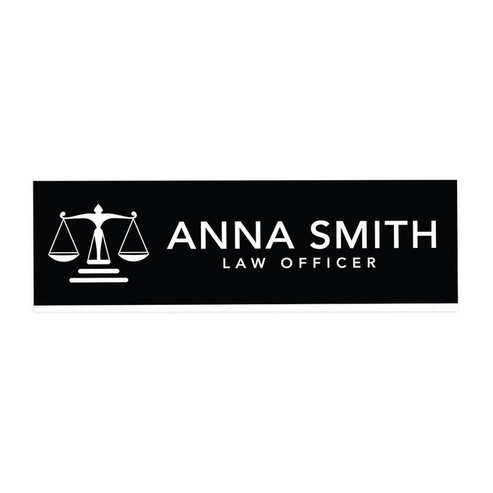 Custom Office Desk Name Plate, Personalized Acrylic Custom Name Title Plate for Home Design 1-Set of 1-Andaz Press-Law & Order-