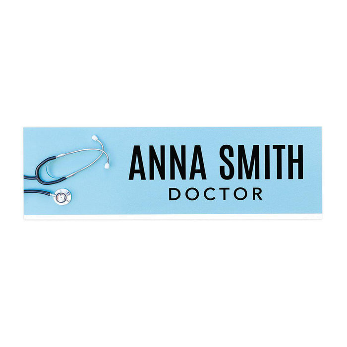 Custom Office Desk Name Plate, Personalized Acrylic Custom Name Title Plate for Home Design 1-Set of 1-Andaz Press-Stethoscope-