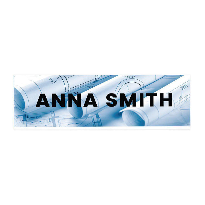 Custom Office Desk Name Plate, Personalized Acrylic Custom Name Title Plate for Home Design 2-Set of 1-Andaz Press-Architectural Blueprint-