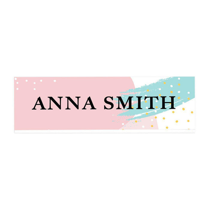 Custom Office Desk Name Plate, Personalized Acrylic Custom Name Title Plate for Home Design 2-Set of 1-Andaz Press-Brushed Stroke Design-