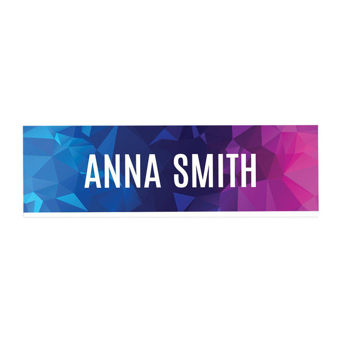 Custom Office Desk Name Plate, Personalized Acrylic Custom Name Title Plate for Home Design 2-Set of 1-Andaz Press-Geometric Abstract-