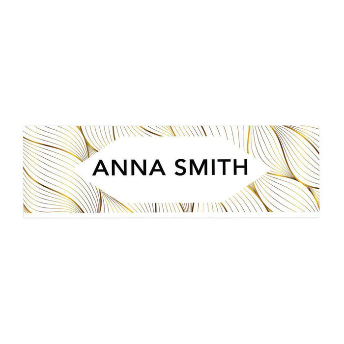 Custom Office Desk Name Plate, Personalized Acrylic Custom Name Title Plate for Home Design 2-Set of 1-Andaz Press-Gold Ornament Leaf-