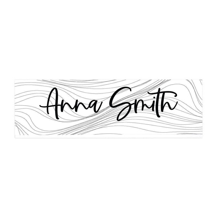 Custom Office Desk Name Plate, Personalized Acrylic Custom Name Title Plate for Home Design 2-Set of 1-Andaz Press-Gray Wave Texture-