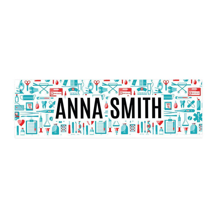 Custom Office Desk Name Plate, Personalized Acrylic Custom Name Title Plate for Home Design 2-Set of 1-Andaz Press-Medical Pattern-