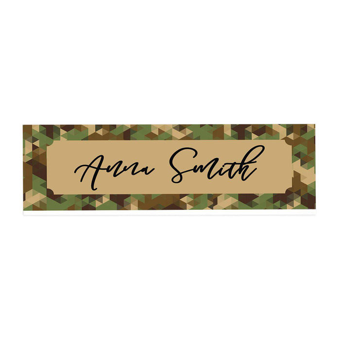 Custom Office Desk Name Plate, Personalized Acrylic Custom Name Title Plate for Home Design 2-Set of 1-Andaz Press-Military Camouflage-