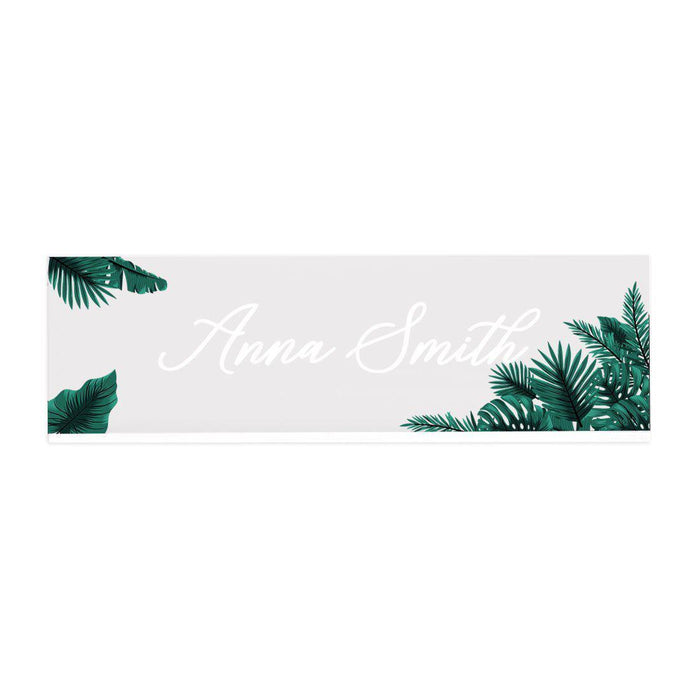 Custom Office Desk Name Plate, Personalized Acrylic Custom Name Title Plate for Home Design 2-Set of 1-Andaz Press-Tropical Palms-