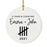 Custom Our 1st Wedding Anniversary 20XX Christmas Ornaments Round Porcelain-Set of 1-Andaz Press-Modern Black and White-
