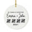 Custom Our 1st Wedding Anniversary 20XX Christmas Ornaments Round Porcelain-Set of 1-Andaz Press-Modern Black and White-