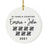 Custom Our 1st Wedding Anniversary 20XX Christmas Ornaments Round Porcelain-Set of 1-Andaz Press-Modern Black and White-