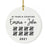 Custom Our 1st Wedding Anniversary 20XX Christmas Ornaments Round Porcelain-Set of 1-Andaz Press-Modern Black and White-