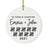 Custom Our 1st Wedding Anniversary 20XX Christmas Ornaments Round Porcelain-Set of 1-Andaz Press-Modern Black and White-