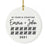 Custom Our 1st Wedding Anniversary 20XX Christmas Ornaments Round Porcelain-Set of 1-Andaz Press-Modern Black and White-