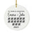 Custom Our 1st Wedding Anniversary 20XX Christmas Ornaments Round Porcelain-Set of 1-Andaz Press-Modern Black and White-