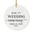 Custom Our 1st Wedding Anniversary 20XX Christmas Ornaments Round Porcelain-Set of 1-Andaz Press-Modern Black and White-