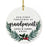 Custom Our First Christmas As Grandparents 2021, Round Porcelain Ceramic Ornament-Set of 1-Andaz Press-Modern Black and White-
