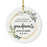 Custom Our First Christmas As Grandparents 2021, Round Porcelain Ceramic Ornament-Set of 1-Andaz Press-Modern Black and White-