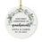 Custom Our First Christmas As Grandparents 2021, Round Porcelain Ceramic Ornament-Set of 1-Andaz Press-Modern Black and White-